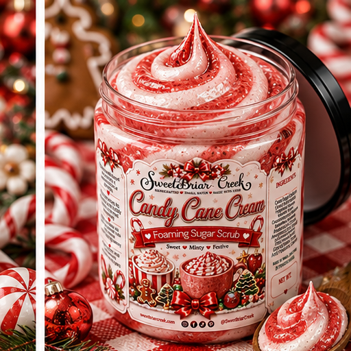 Candy Cane Cream FoamingSugar Scrub