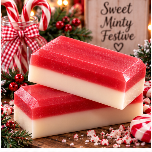 Candy Cane Cream Coconut Milk Glycerin Soap