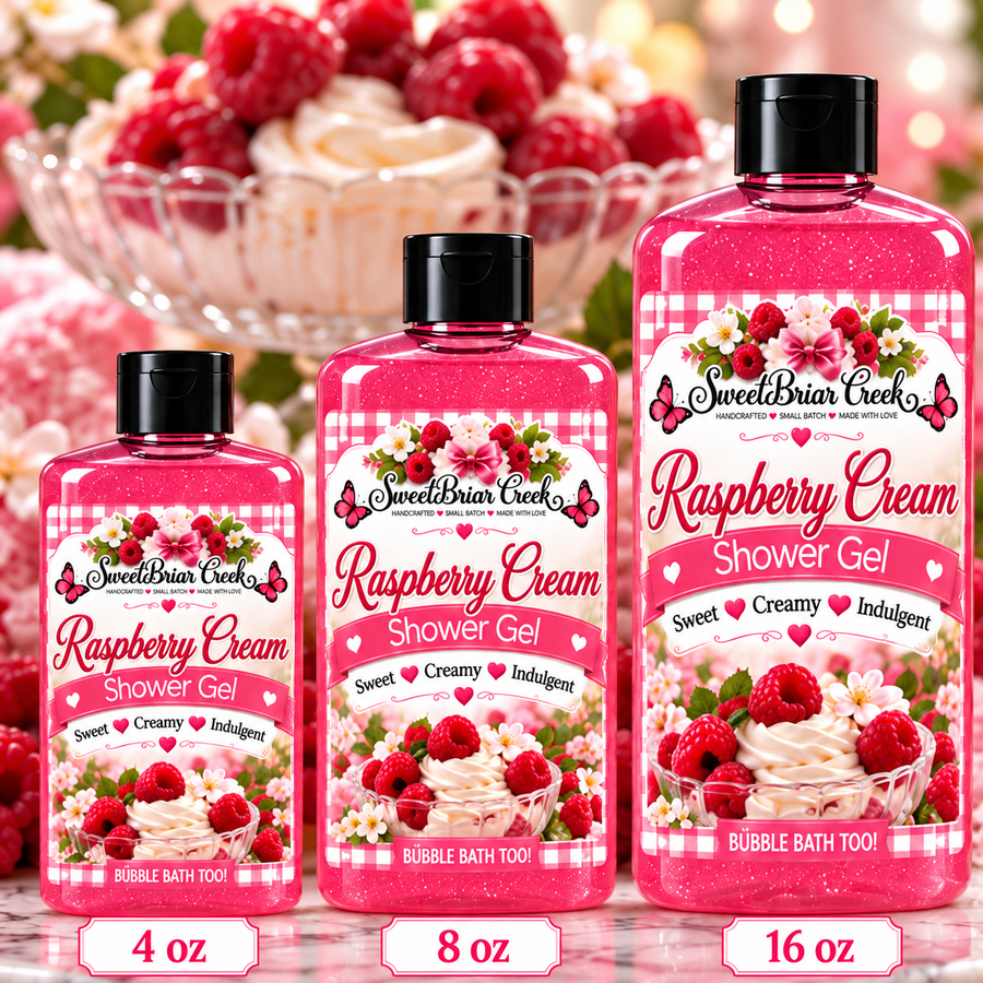 Raspberry Cream Shower Gel + Bubble Bath