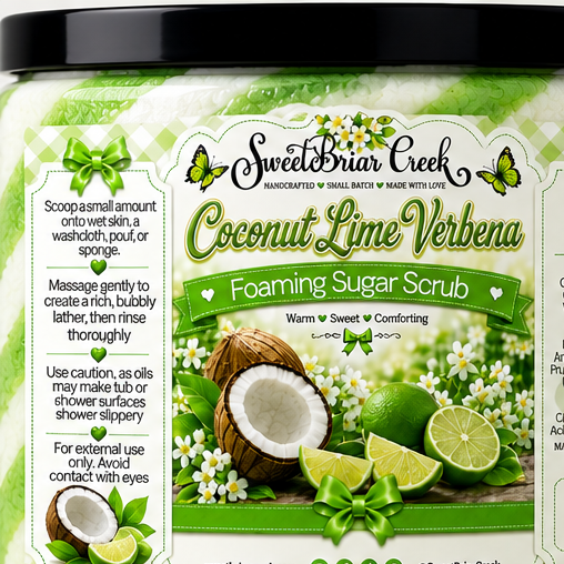 Coconut Lime Verbena Foaming Sugar Scrub