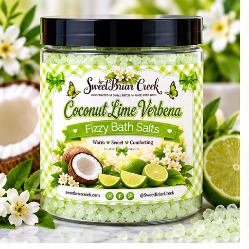Coconut Lime Verbena Fizzy Bath Salt Soak