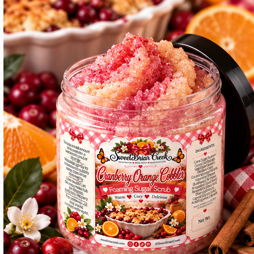 Cranberry Orange Cobbler Foaming Sugar Scrub