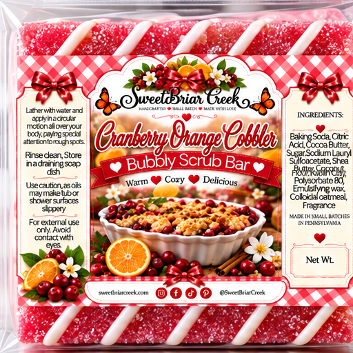 Cranberry Orange Cobbler Bubbly Scrub Body Bars