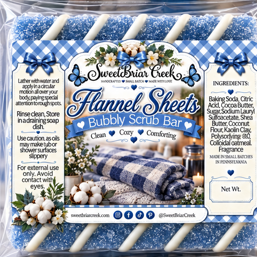Flannel Sheets Bubbly Scrub Body Bars
