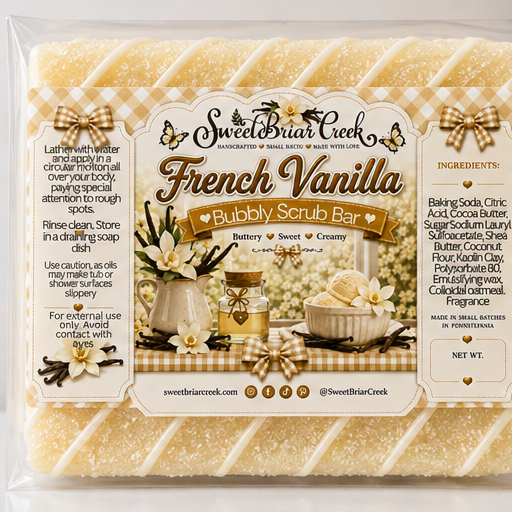 French Vanilla Bubbly Scrub Body Bars