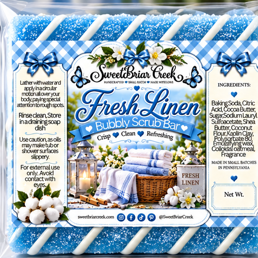 Fresh Linen Bubbly Scrub Body Bars