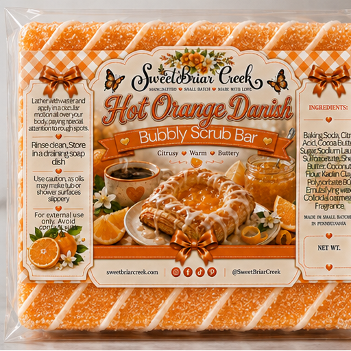 Hot Orange Danish Bubbly Scrub Body Bars