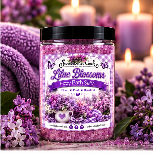 Lilac Blossoms Fizzy Bath Salt Soak