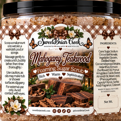 Mahogany Teakwood Foaming Sugar Scrub