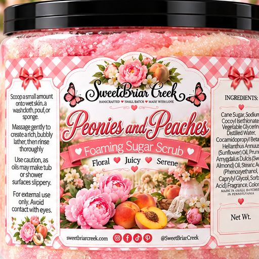 Peonies & Peaches Foaming Sugar Scrub