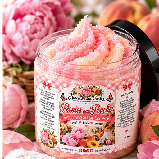 Peonies & Peaches Foaming Sugar Scrub