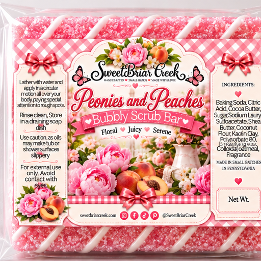 Peonies & Peaches Bubbly Scrub Body Bars