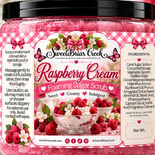 Raspberry Cream Foaming Sugar Scrub