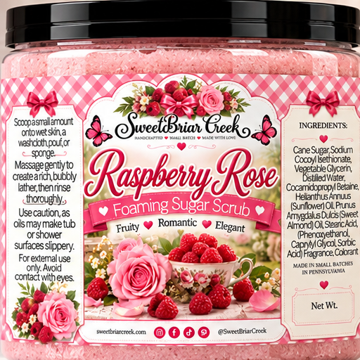 Raspberry Rose Foaming Sugar Scrub