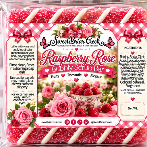 Raspberry Rose Bubbly Scrub Body Bars