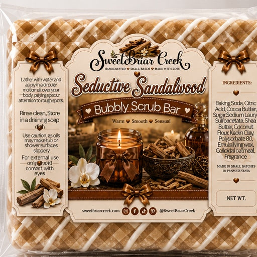 Seductive Sandalwood Bubbly Scrub Body Bars