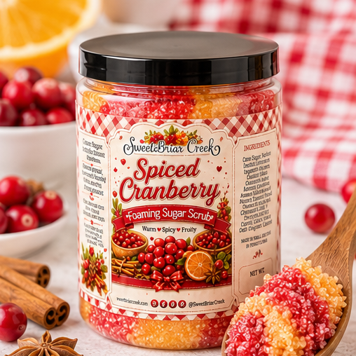 Spiced Cranberry Foaming Sugar Scrub