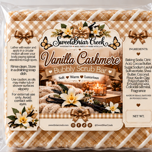 Vanilla Cashmere Bubbly Scrub Body Bars