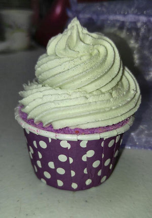 Black Raspberry Vanilla Bubble Bomb Cupcake with Bubble Frosting